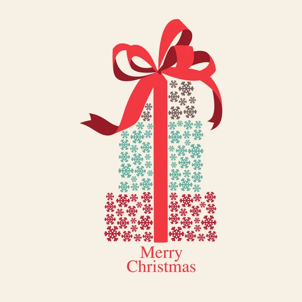Vektor karácsonyi ajándék doboz-val különböző befest hópehely — Stock Vector