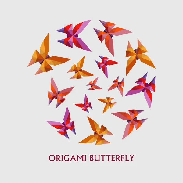 Düz beyaz arka plan üzerinde izole origami kelebek tasarımlı çizimi