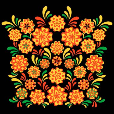 Vektör çizim hohloma khokhloma süsleme Ulusal Halk Rusya