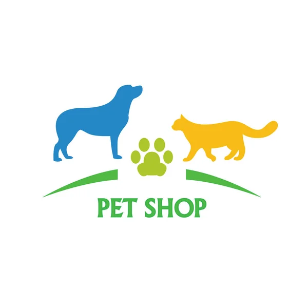 Logo ontwerpsjabloon voor dierenspeciaalzaken en veterinaire klinieken — Stockvector