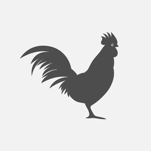 Vector illustration of color flat silhouette of cock, rooster — Stock Vector