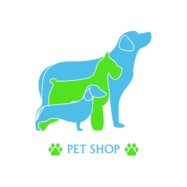 宠物店及兽医诊所的徽标设计模板 — 图库矢量图片