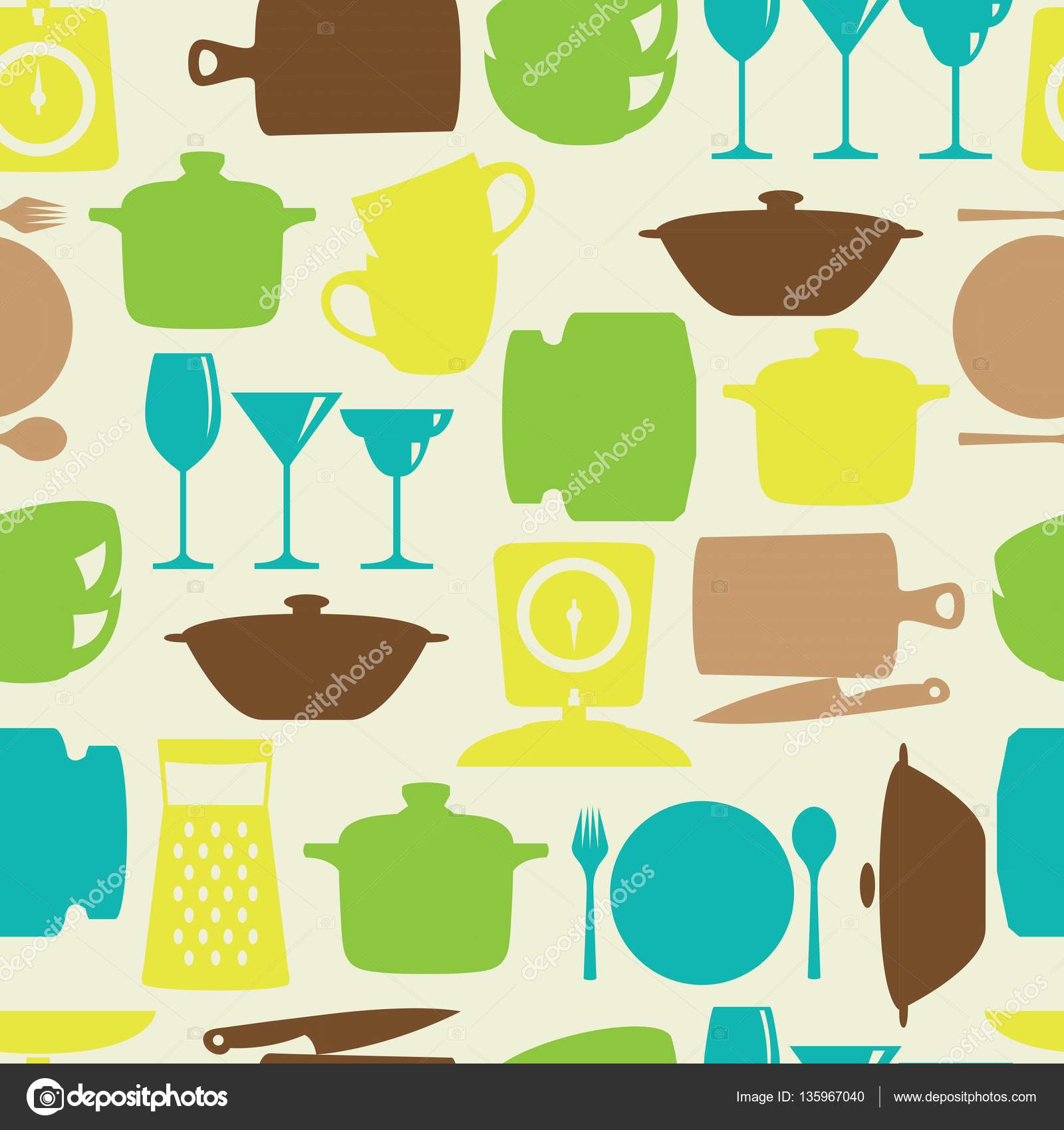 Color plano de utensilios de cocina de diseño silueta vector de ... Color plano de utensilios de cocina de diseño silueta vector de ...