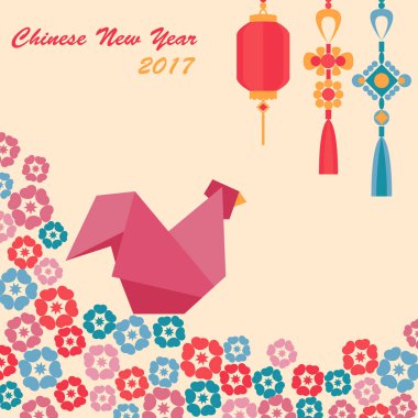 Horoz Çin yeni yılı tasarım grafik yıl