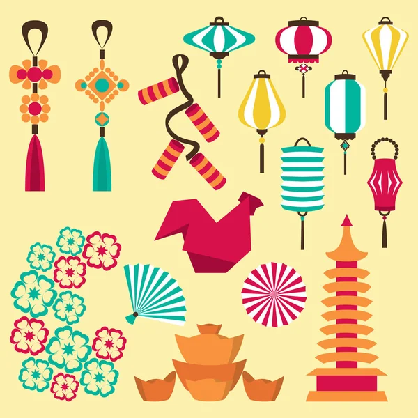 Vektör çizim horoz Çin yeni yılı