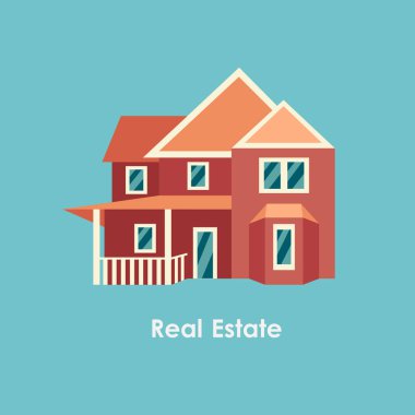 Vektör çizim renk ev ve gayrimenkul