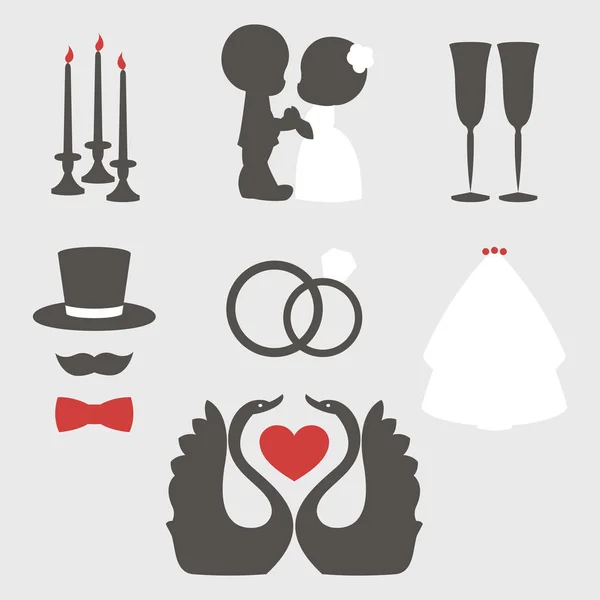 Vector conjunto de feliz boda y San Valentín días — Archivo Imágenes Vectoriales