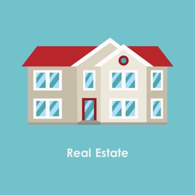 Vektör çizim renk ev ve gayrimenkul