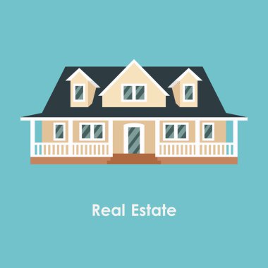 Vektör çizim renk ev ve gayrimenkul