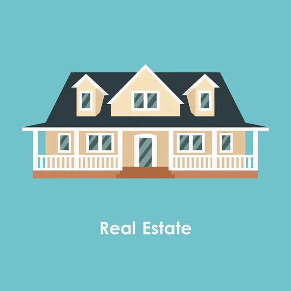 Vector illustration of color house and real estate — Stock Vector