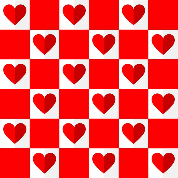 Vector Día de San Valentín corazones rojos patrón sin costuras — Archivo Imágenes Vectoriales