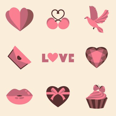 Vector illustration of happy wedding and Valentine days clipart