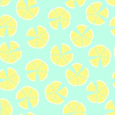 Mavi zemin üzerinde limon olan kusursuz desen