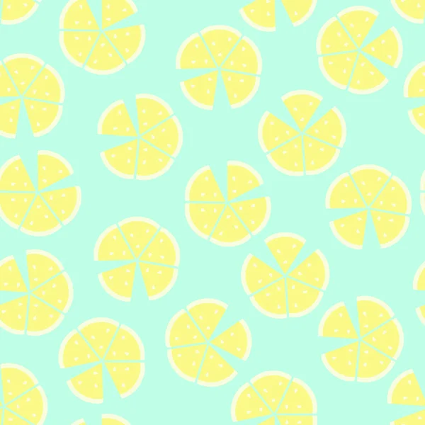 Бесшовный рисунок с лимоном на синем фоне — стоковый вектор