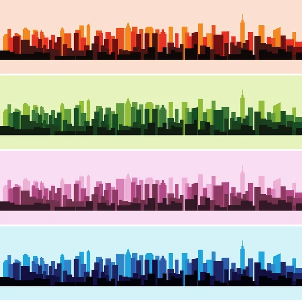 Vektör çizim renkli manzara panorama şehir arka plan