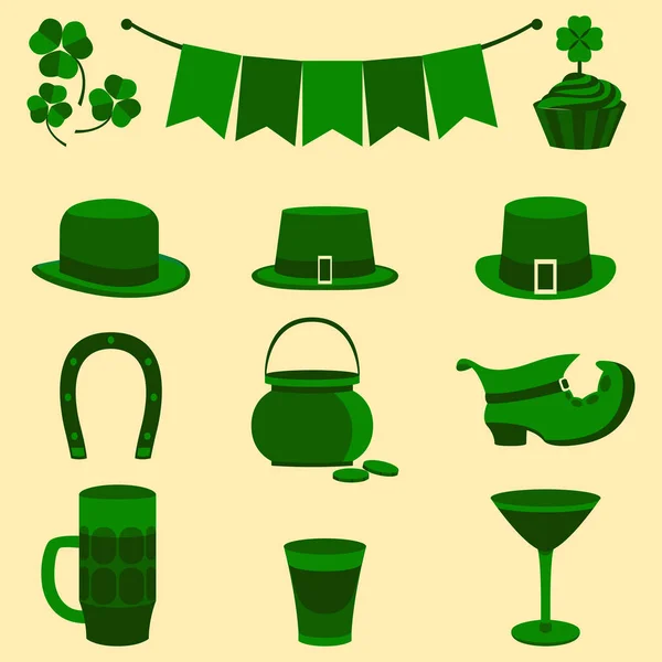 Vector modern flat color design icon on Saint Patricks Day — Stock Vector