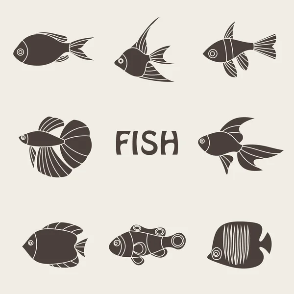 Ilustração vetorial do ícone de peixes tropicais —  Vetores de Stock