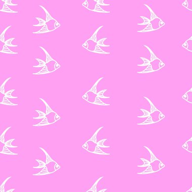 Vektör seamless modeli ile satır balıkçı