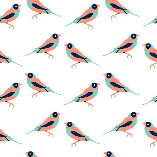 Vector seamless pattern with color birds — Stock Vector
