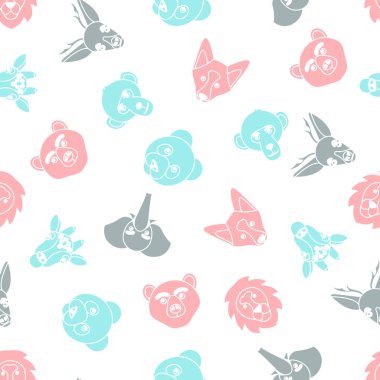 Vektör Dikişsiz desen renk hayvanların