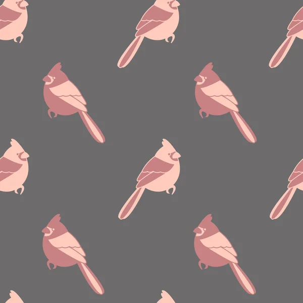 Textura de patrón sin costura vectorial con pájaros — Archivo Imágenes Vectoriales