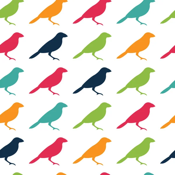 Vector sömlösa mönster textur med fåglar — Stock vektor