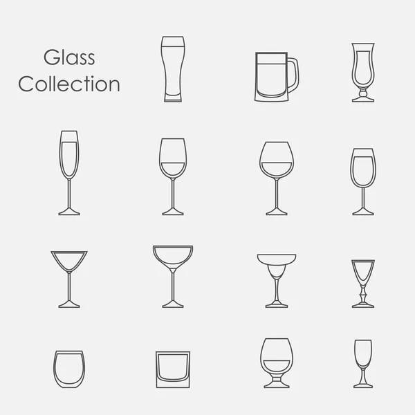 Vektör çizim rengi şarap gözlük seti
