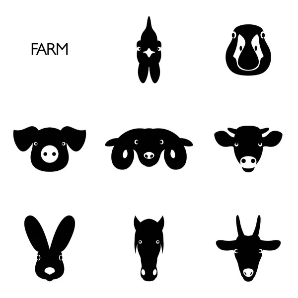 Illustration vectorielle d'animaux de ferme avec un exemple de texte — Image vectorielle