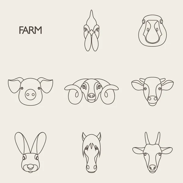 Çiftlik hayvanları ile örnek metni vektör çizim