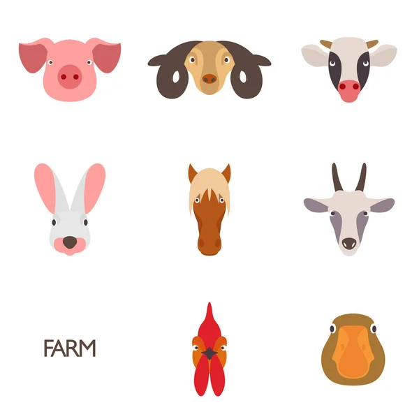 Illustration vectorielle d'animaux de ferme avec un exemple de texte — Image vectorielle