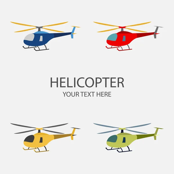 Ilustración vectorial de helicóptero aislado sobre fondo blanco — Vector de stock