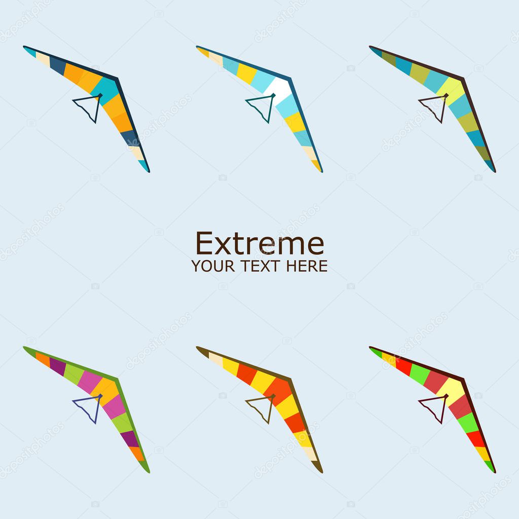 Paraplane in different color vector illustration