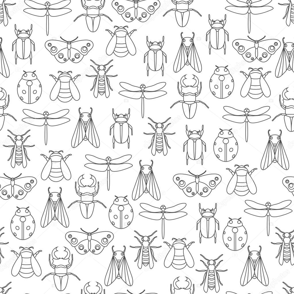 Vector illustration of insects icons collection