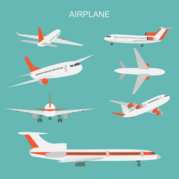 Mavi arka plan üzerinde uçak vektör çizim