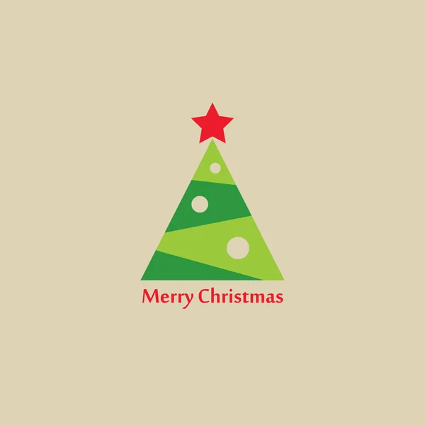 Vektor-Illustration des Weihnachtsbaums isoliert auf farbigem Hintergrund — Stockvektor