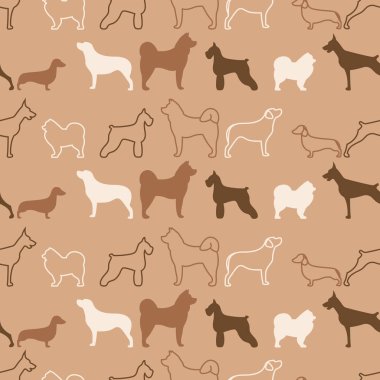 Vektör Dikişsiz desen renk köpekler