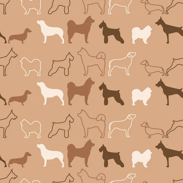 Modèle sans couture vectoriel de chiens de couleur — Image vectorielle