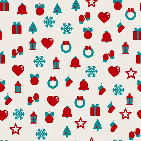 Vector seamless pattern of christmas decoration — Stock Vector