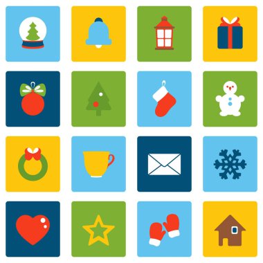 vektör çizim Noel simgelerin ayarlamak