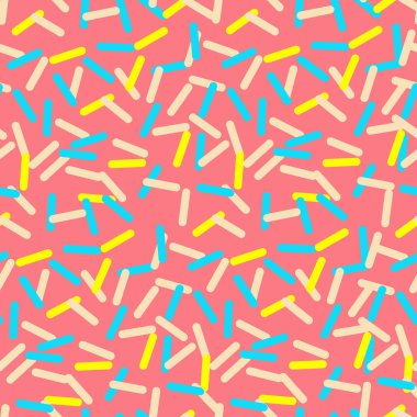 Pembe çörek sır birçok konfeti ile Seamless Modeli