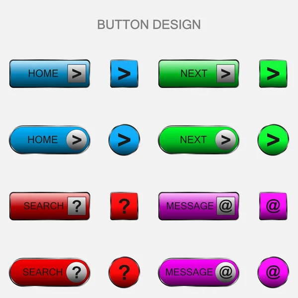 Web 元素按钮集的矢量插图 — 图库矢量图片
