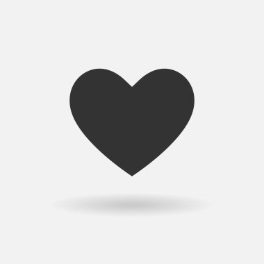 Beyaz arka plan üzerinde izole Sevgililer günü için kalp aşk amblemi vektör simgesi