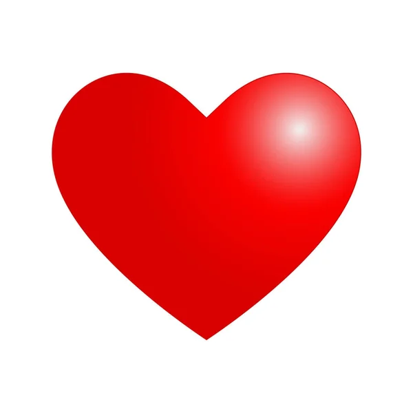 Illustration vectorielle avec coeur de Saint Valentin en rouge — Image vectorielle