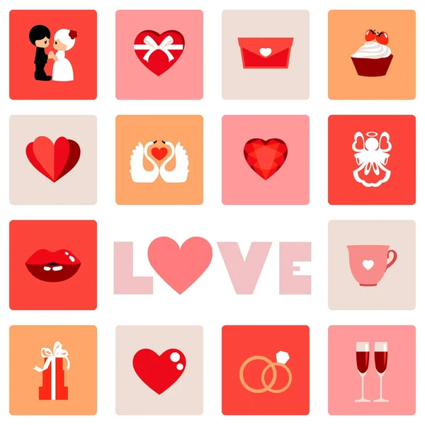 Icono vectorial del símbolo de amor para San Valentín aislado sobre fondo blanco — Archivo Imágenes Vectoriales