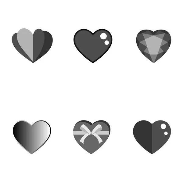 Vector conjunto de corazones de diseño y elementos de amor — Archivo Imágenes Vectoriales