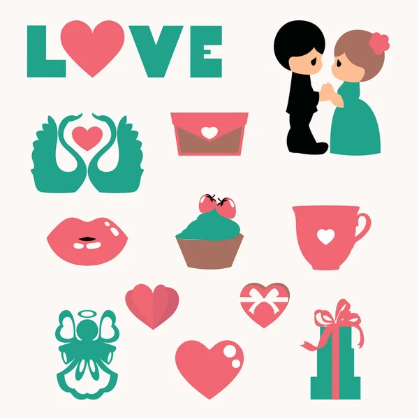 Icône vectorielle de symbole d'amour pour la Saint-Valentin isolé sur fond blanc — Image vectorielle