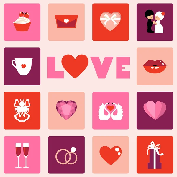 Icono vectorial del símbolo de amor para San Valentín aislado sobre fondo blanco — Archivo Imágenes Vectoriales