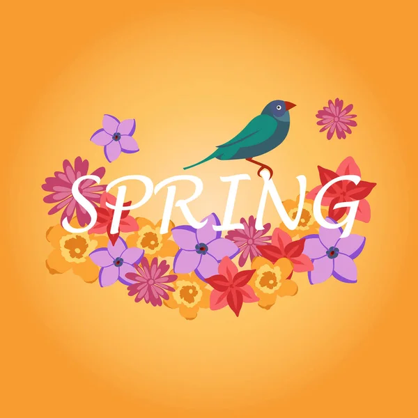 春のベクトルの背景の花のイラスト — ストックベクタ