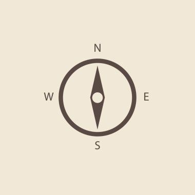 Gri arka plan üzerinde izole vektör simge pusula