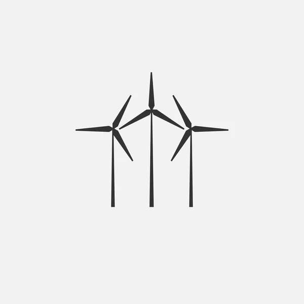 Wiatr turbina energia ikona wektor ilustracja Płaska konstrukcja — Wektor stockowy